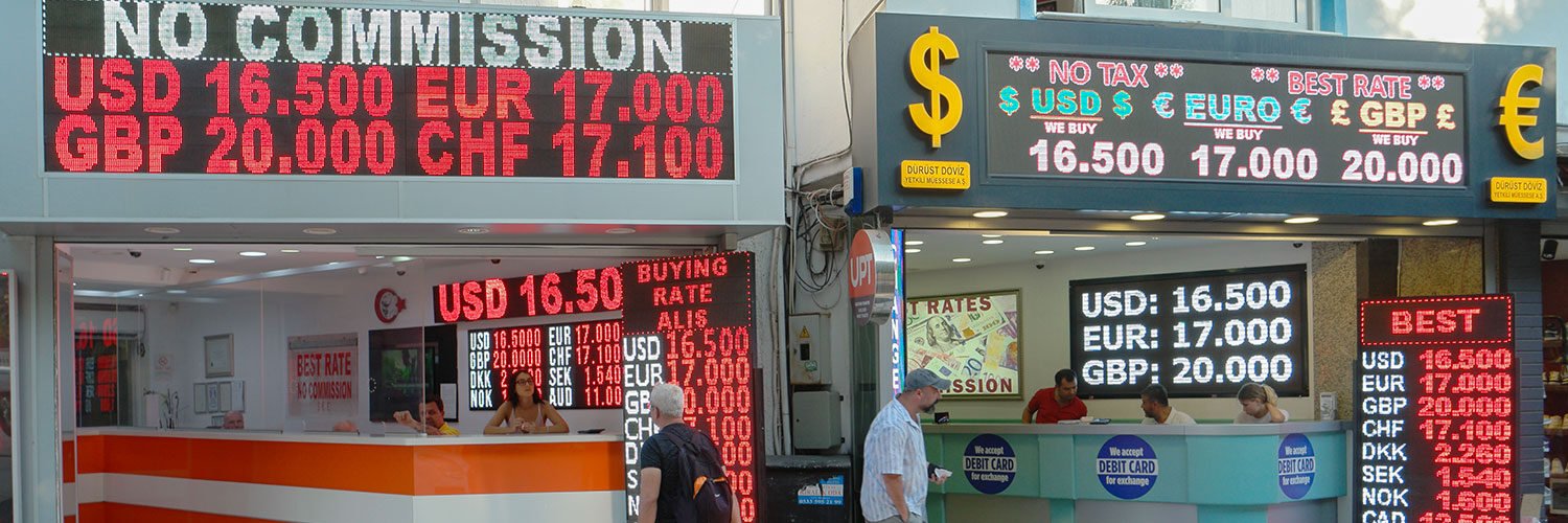 Two money exchange offices next to each other.