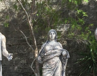 Three historical figures from ancient times: Herodotus, Mausolus and his wife Artemisia II