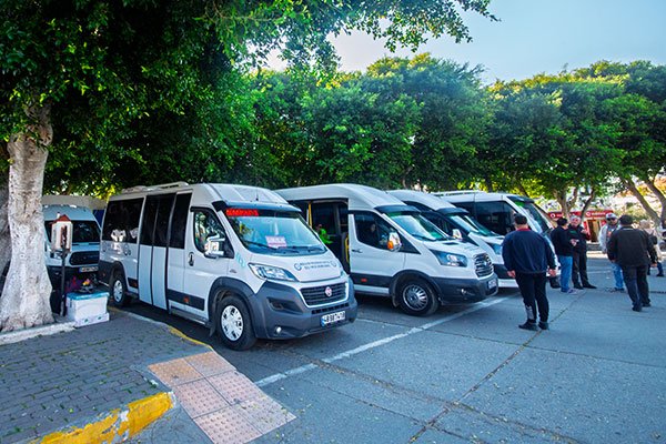 Minibus and dolmus stop in Bodrum.