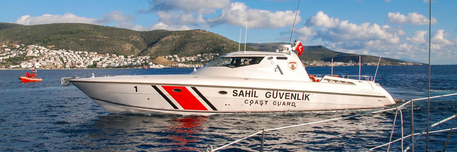 Turkish Coast Guard boat patrolling the waters to ensure maritime safety in Bodrum.